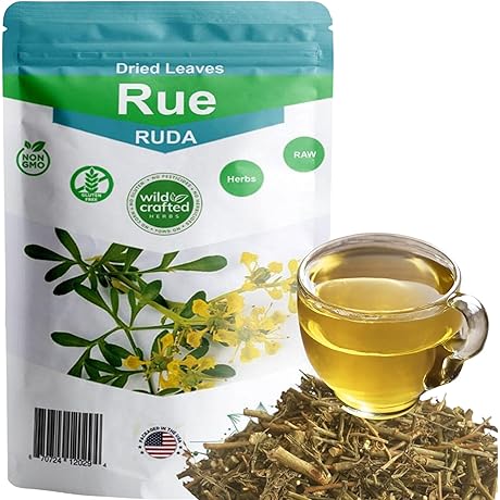 RUE Dried Herbs, Natural Dried Tea Herbs, Resealable Bag