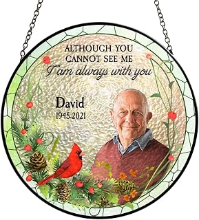 I'm Always with You Personalized Photo Acrylic Window Hanging Sun Catcher Photo Ornament, Memorial Gifts for Loss of Loved One, Unique Sun Catcher Sympathy Gift Idea, Bereavement Grief for Loss
