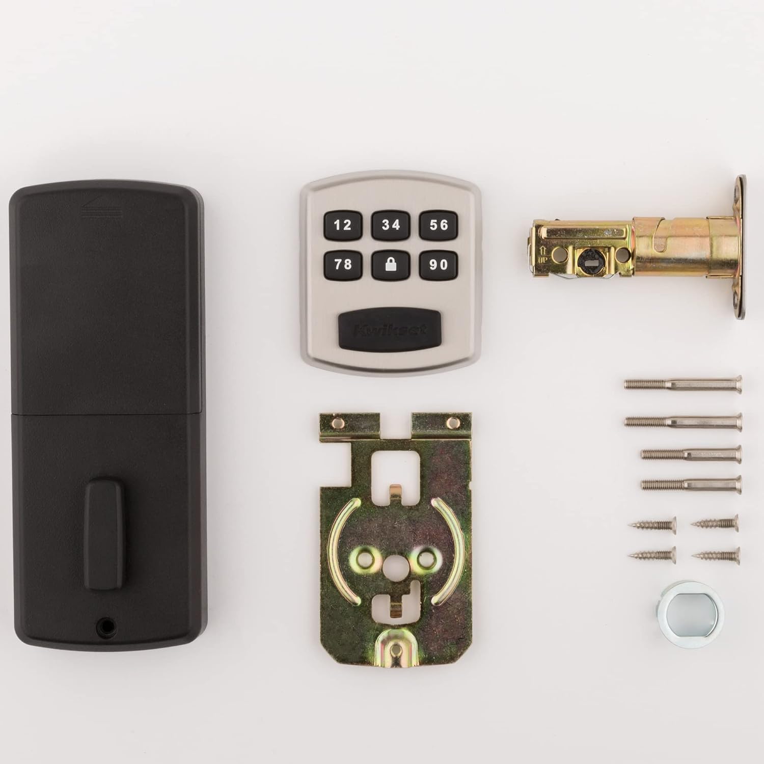 Kwikset 99050-003 Model 905 Value Lock Keyless Entry Electronic Keypad Deadbolt Door Lock for Garage or Side Door, Satin Nickel
