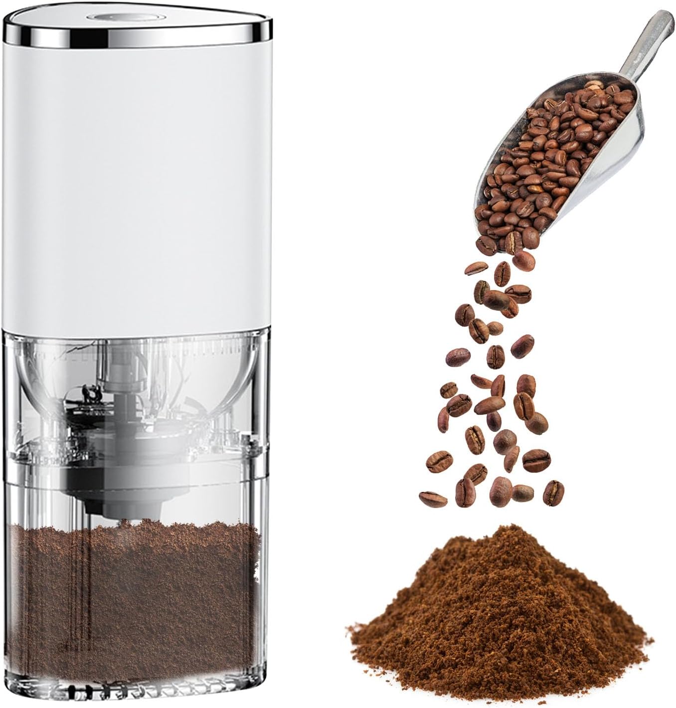 Portable Electric Burr Coffee Grinder, Coffee Bean Grinder with Multi