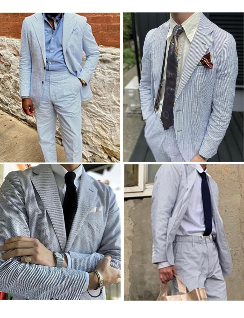 Giacca blazer da uomo a righe in seersucker slim fit primavera estate cappotto sportivo per affari ballo di fine anno matrimonio