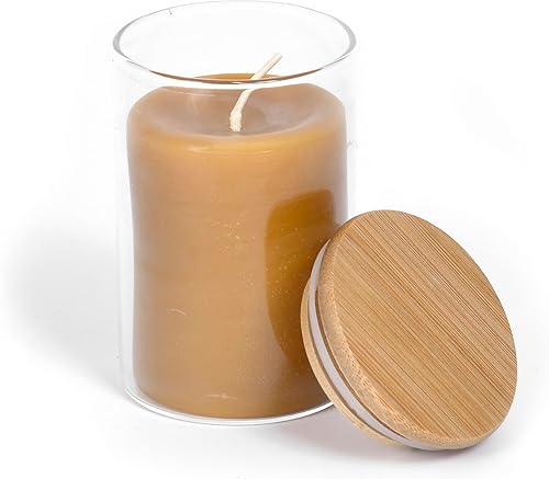 BeeTheLight - Vela en tarro de cera de abejas 100% pura cera de abejas de Estados Unidos en recipiente de vidrio Aroma de miel ligero totalmente