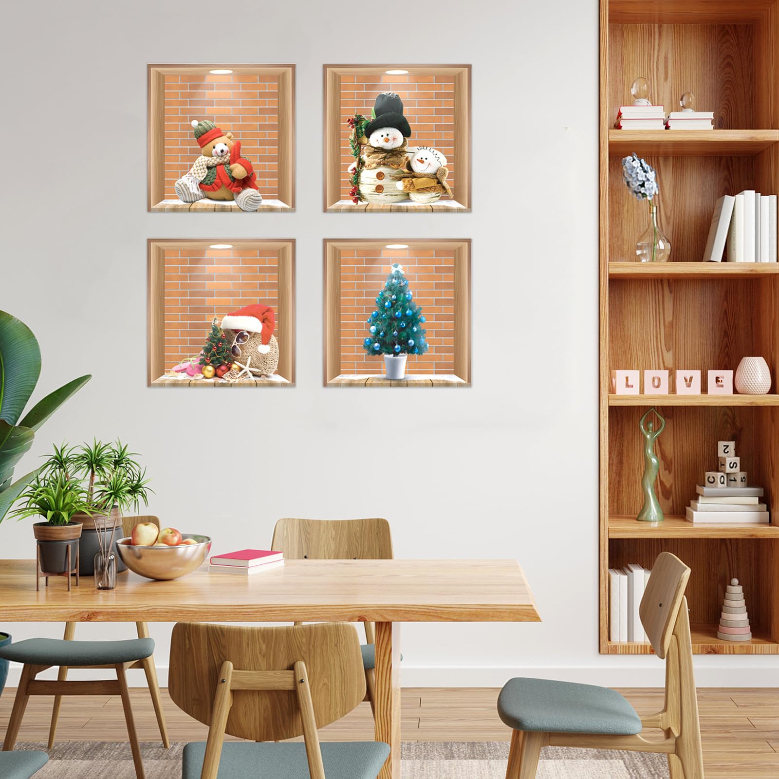 3PCS Weihnachtsaufkleber, 3D Wall-Breaking Santa Cl Produktbild-Vorschau 6