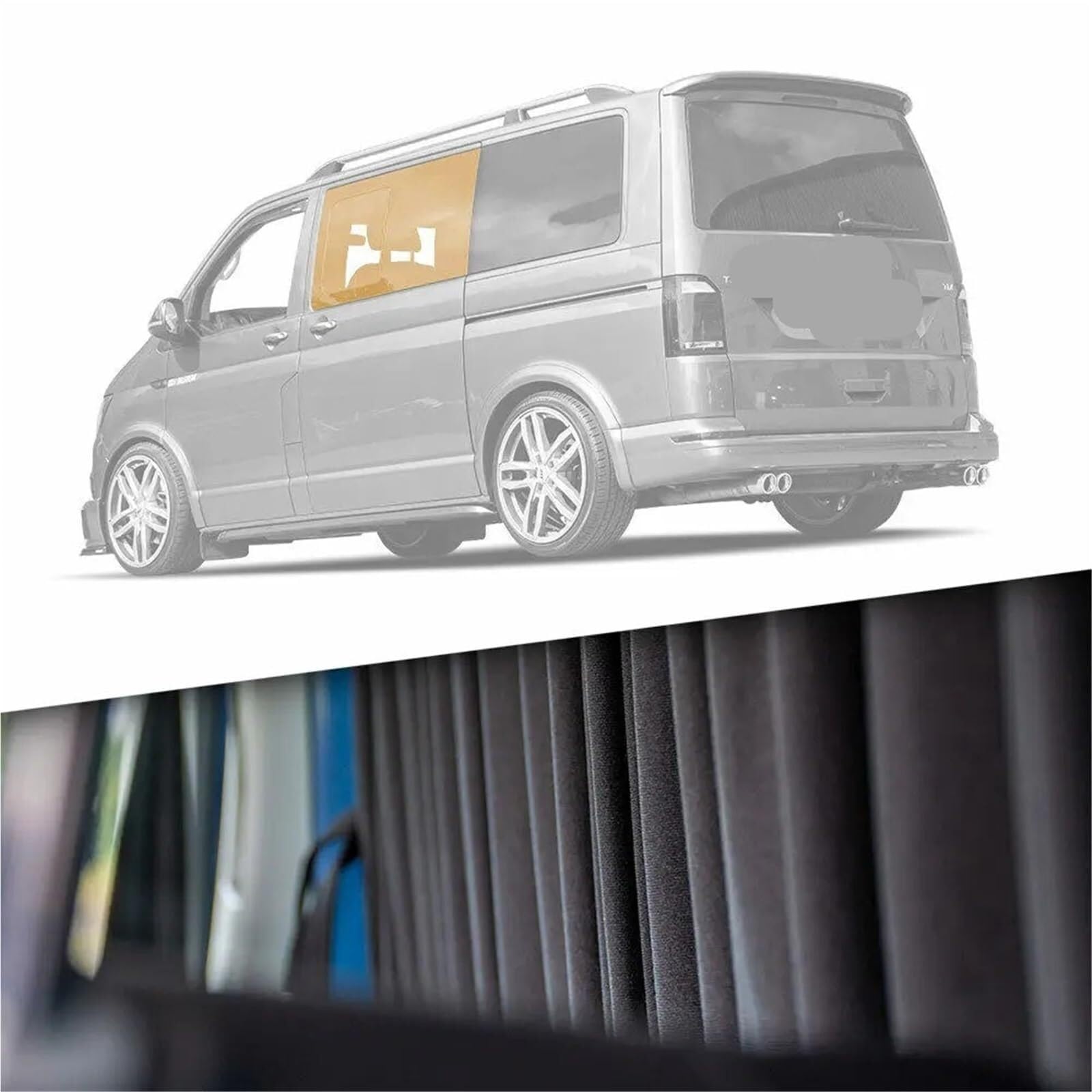 Rideau Voiture,Rideau Occultant Voiture Pare-Soleil for Camping-Car, Rideaux de, fenêtre Caravane, Utilisation privée for VW T5 T6