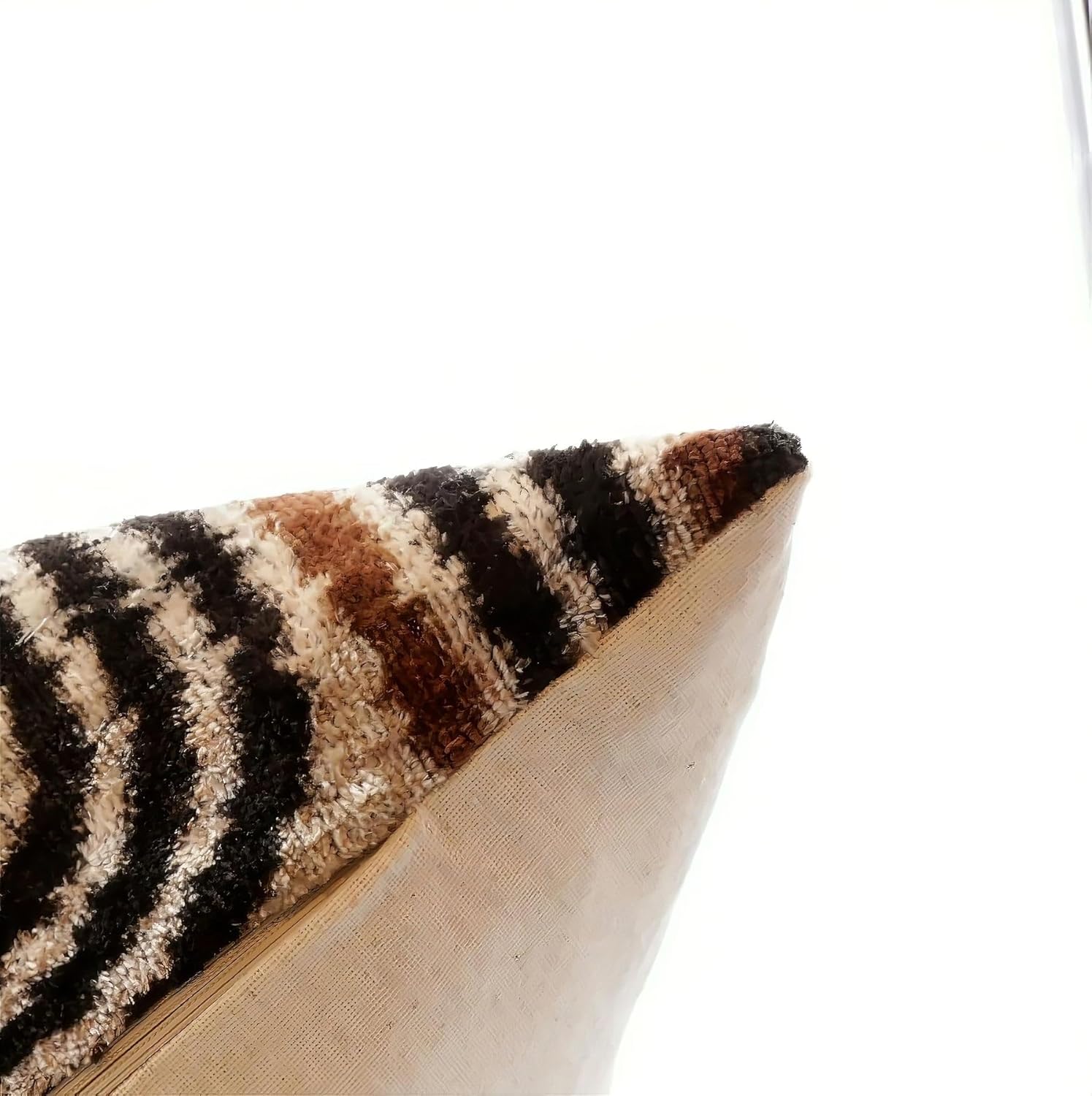 CANVELLO Handmade Velvet Throw Pillow in Black and White Geometric Labyrinth Design - 16"x24" Decorative Accent with Down Feather Insert for Modern and Contemporary Interiors