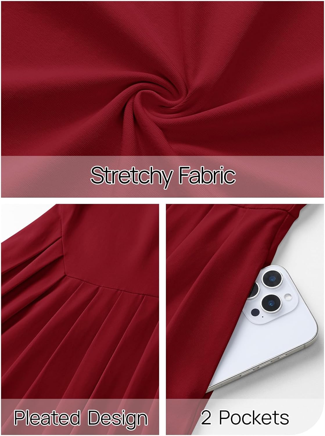 MEROKEETY Women's Fall Long Sleeve Wedding Guest Dresses 2025 One Shoulder Elegant Formal Pleated Midi Maxi Dress - Image 5