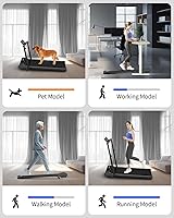 Vista 6 de Walking Pad Treadmill Under Desk,Walking Pad for Office Home,Portable Mini Treadmill,2 in 1 Walking Jogging with Remote Control, LED Display