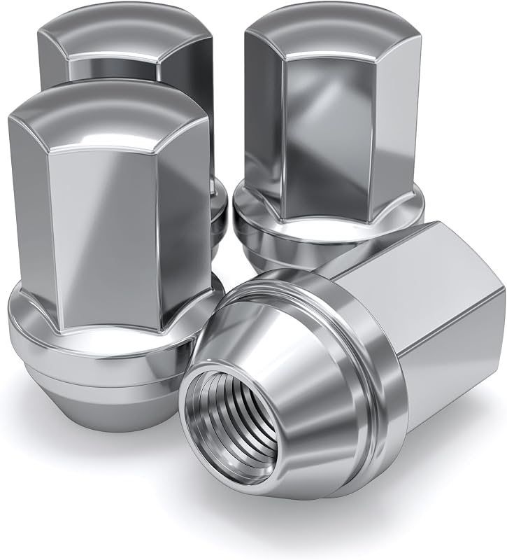9/16"-18 Thread, 1.75" Long Lug Nut for Select Dodge and Ram, Factory Style Solid Piece Chrome Duplex Bulge Acorn -1710DL-4 (4 Pack)