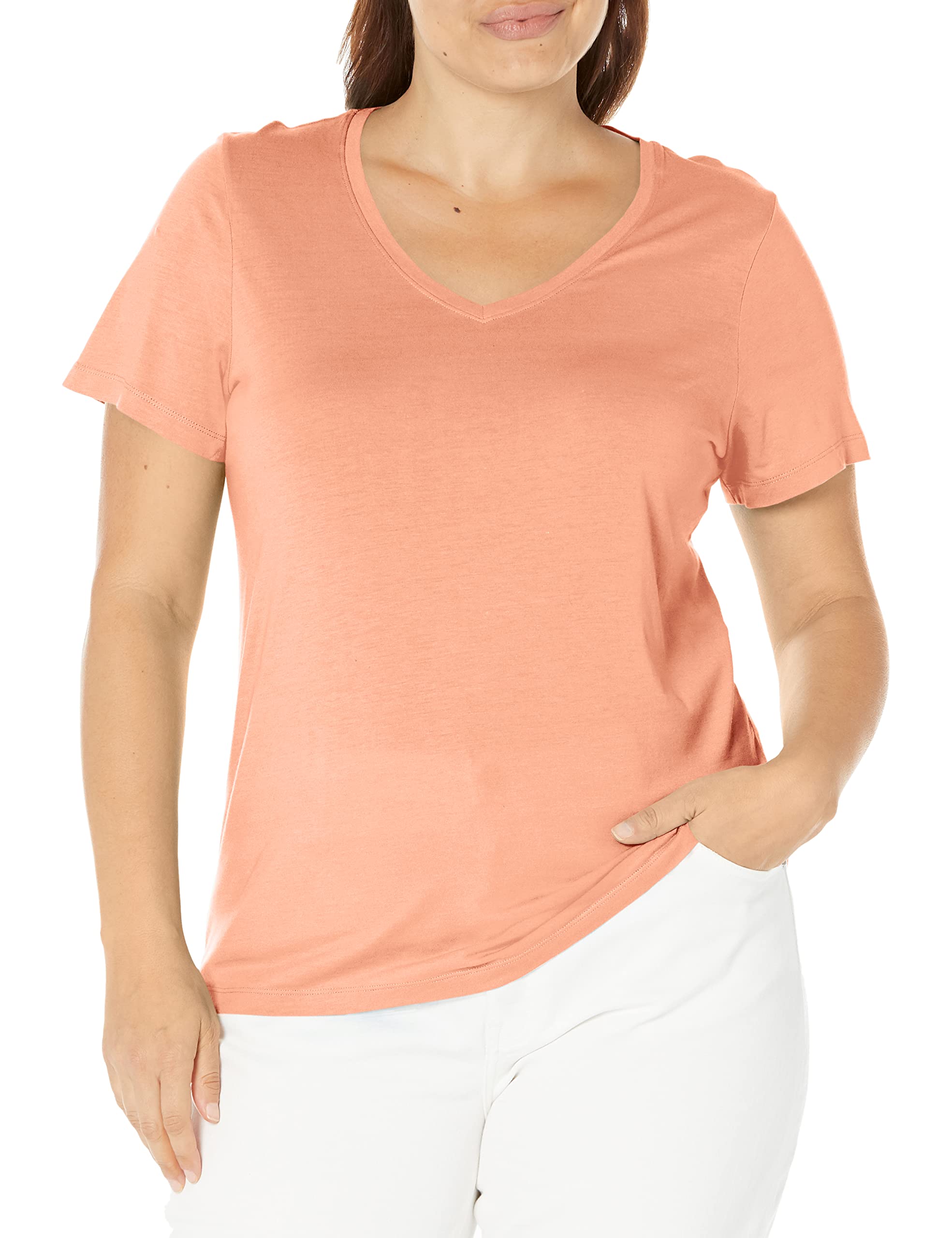 HUE Womens Short Sleeve V-neck Sleep Tee Pajama Top