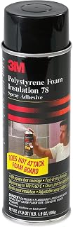 3M 78 Polystyrene Foam Insulation Spray Adhesive, 24 fl oz Aerosol Can, Clear (Case of 12)