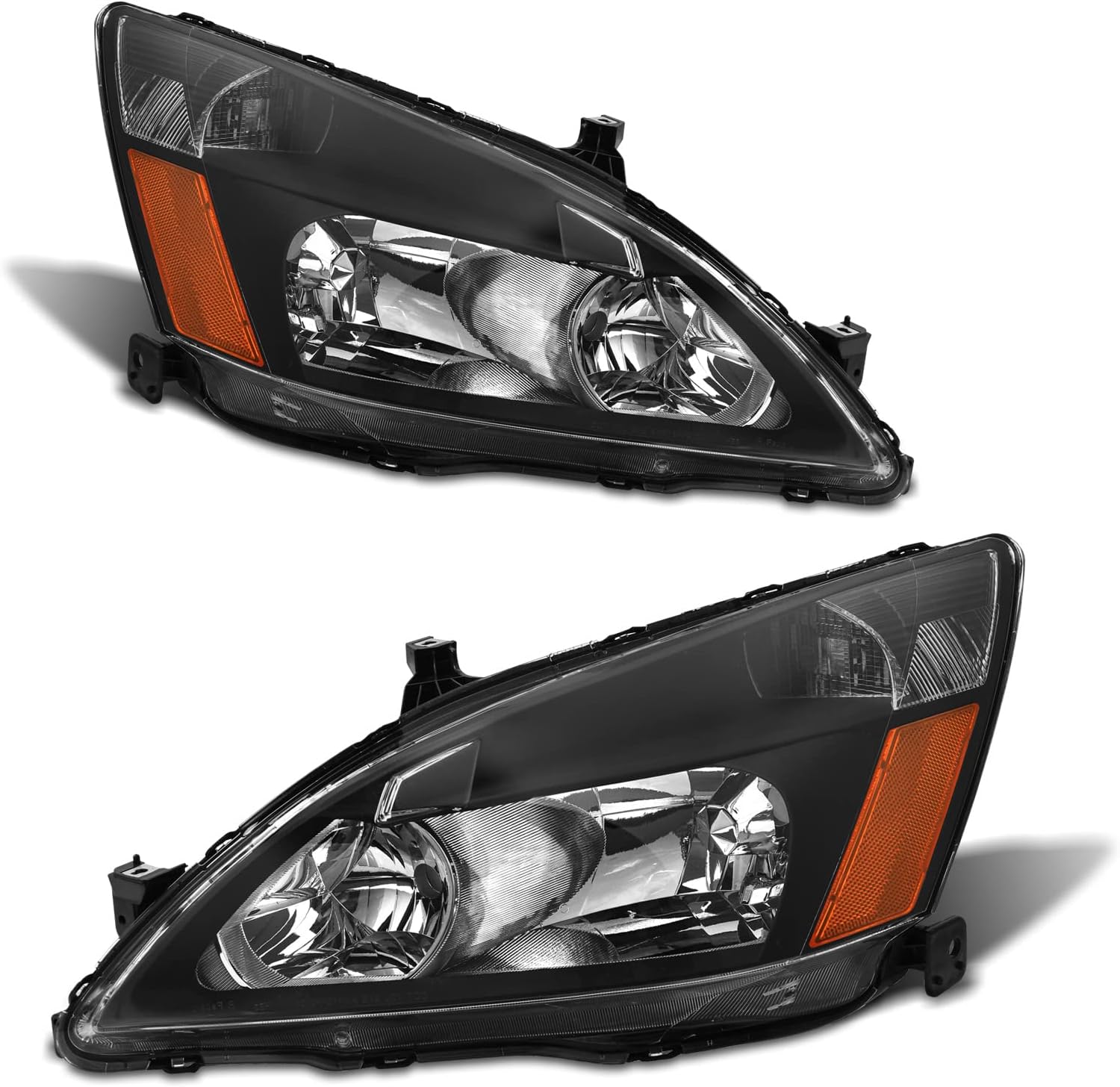 Faros Halogenos Accord Faro Delantero Derecho E Izquierdo Para Honda Accord 2003-2007 - Carcasa Cromada Y Luz ámbar Faros Honda Accord 2003 2007