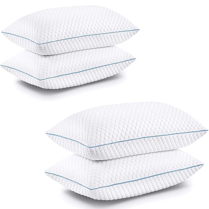 Homerz Premium Set of 4 Sleeping Pillow, 17 x 27 Size, Firm and Lofty