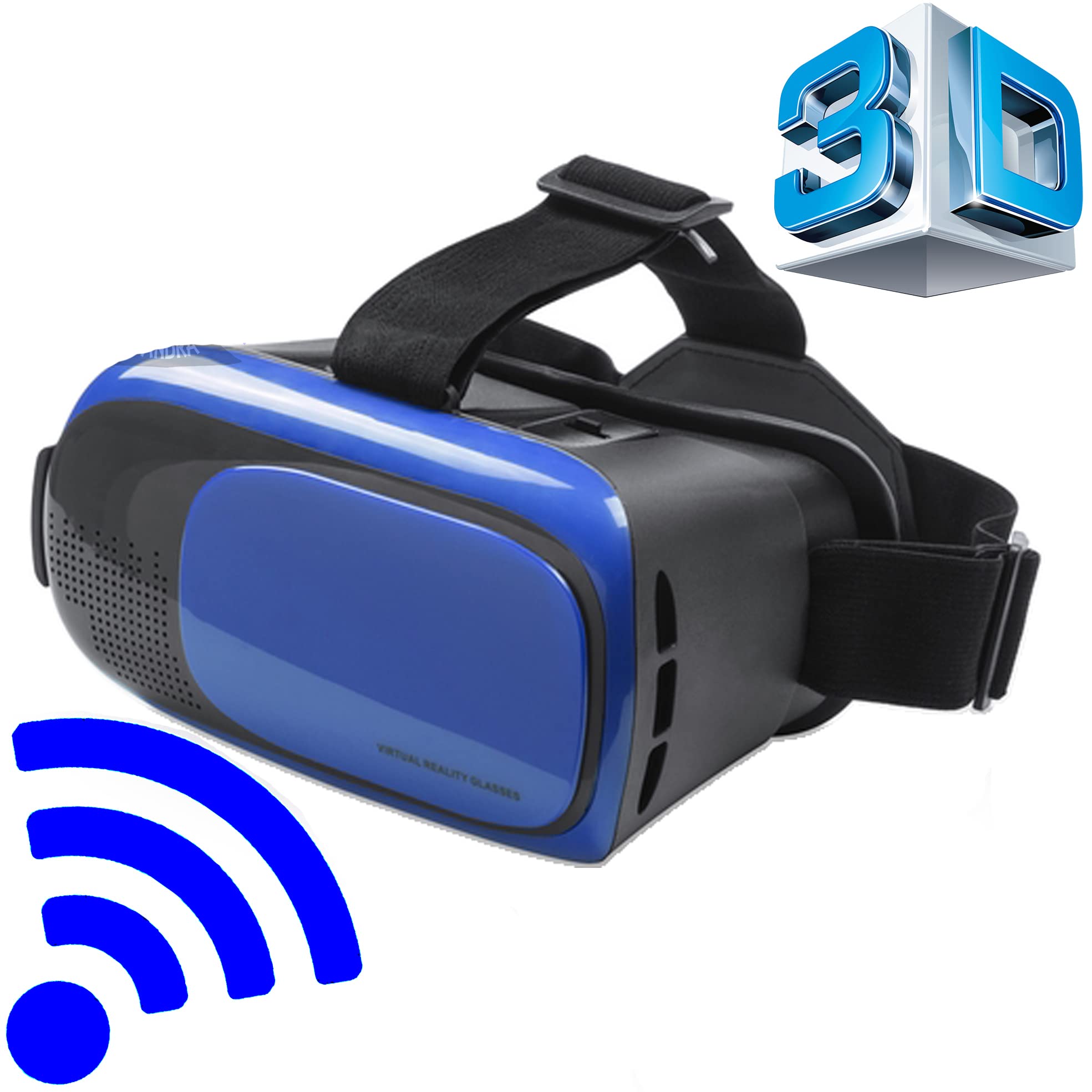 VR Occhiali 3D Realta' Virtuale Visore Glasses Cellulare Per Iphone x Android tv (BLU)
