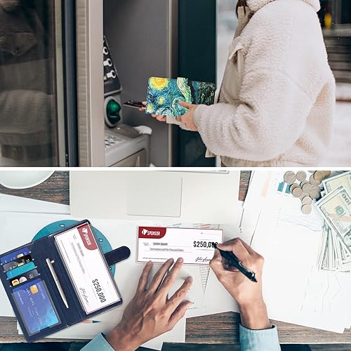 Miniatura 6 de ACdream Checkbook Cover, Leather RFID Blocking Check Book Wallet