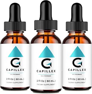 Capillex Hair, Skin and Nails Vitamin Drops, Official Capillex Supplement Droppers - Extra Strength, All Natural Formula for Healthy Hair, Glowing Skin & Strong Nails, Capi Llex Reviews (3 Pack)