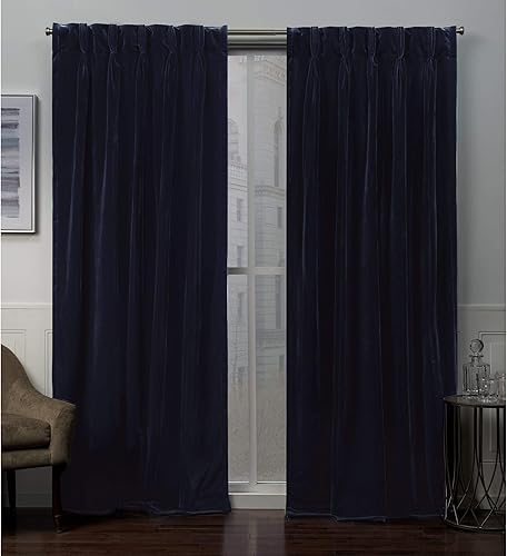 Miniatura 20 de TOWN & COUNTRY LUXE Cortinas de terciopelo sólido para interiores de peso pesado, opacidad con filtro de luz, triple plisado en la parte superior,