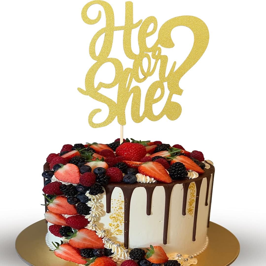 He Or She Birthday Cake Topper Supplies - Gender Reveal Party Supplies For Photo Booth Props,birthday Party Decoration