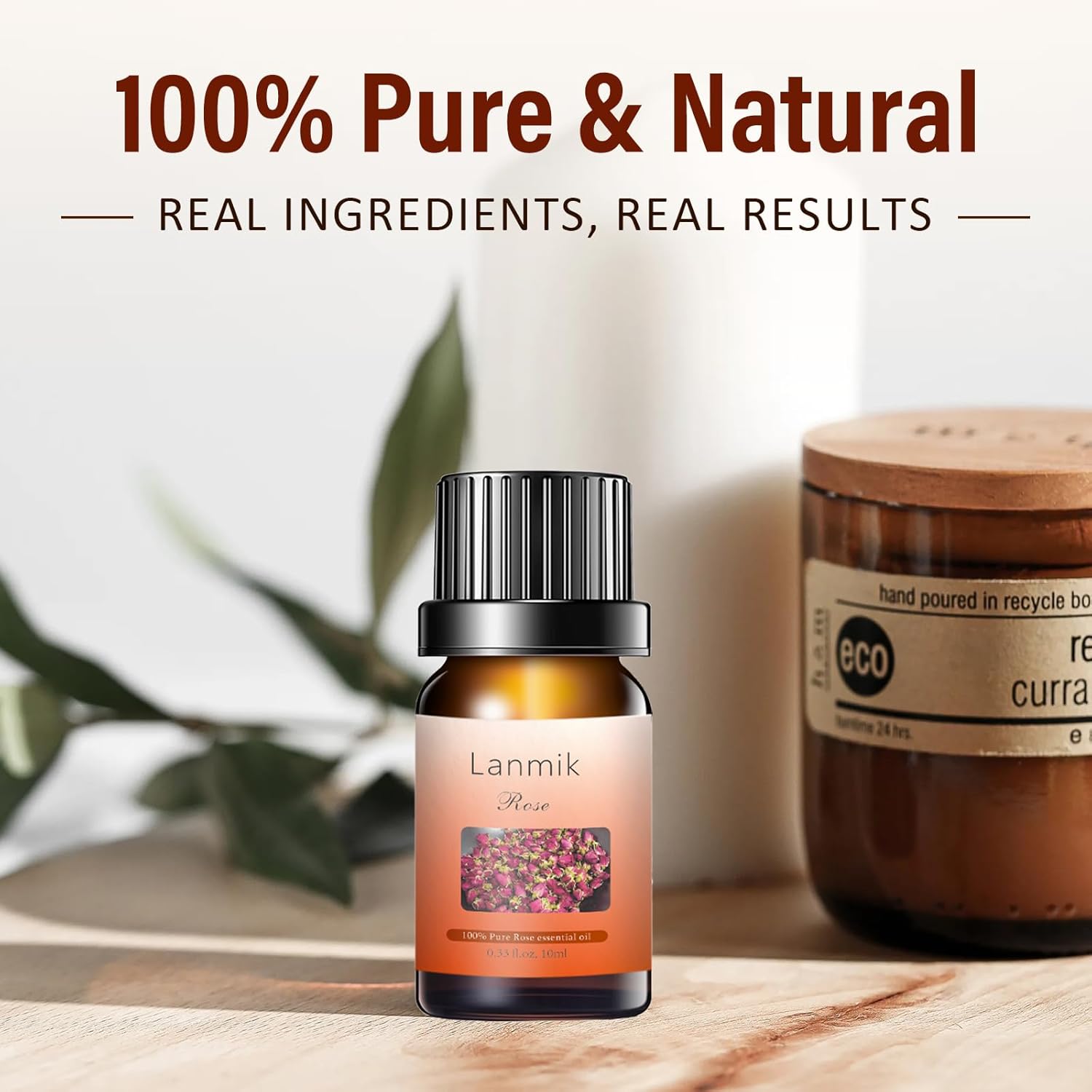 1 Pack 100% Natural Pure Rose Essential Oils Real Undiluted Rose Oils for Aromatherapy Diffuser (0.33 Fl Oz 1 Pack)