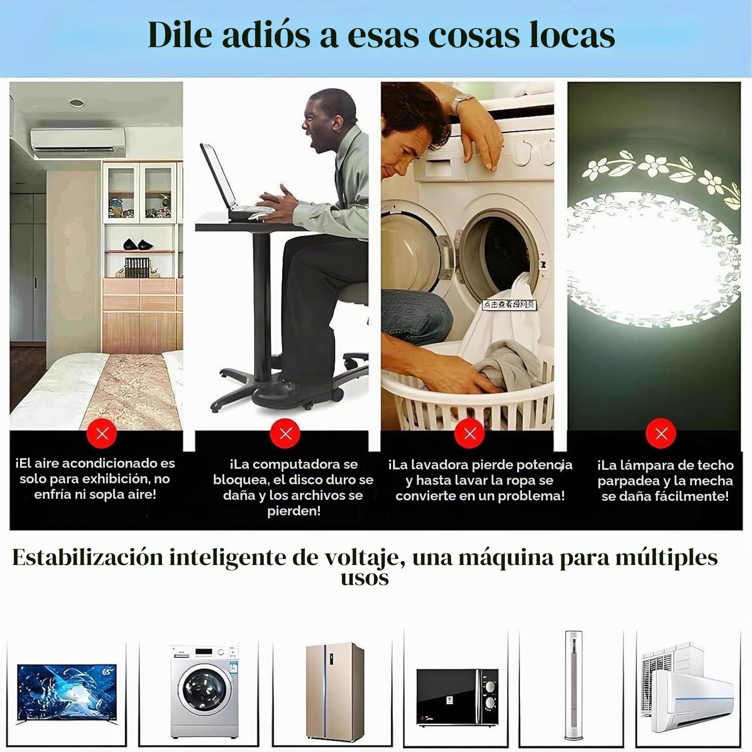 Estabilizador de Voltaje 220V Automático Ultra Bajo - Regulador Monofásico con Bobina de Cobre Puro - Protección Sobretensión/Subtensión y Pantalla Digital para Hogar/Oficina 6800W