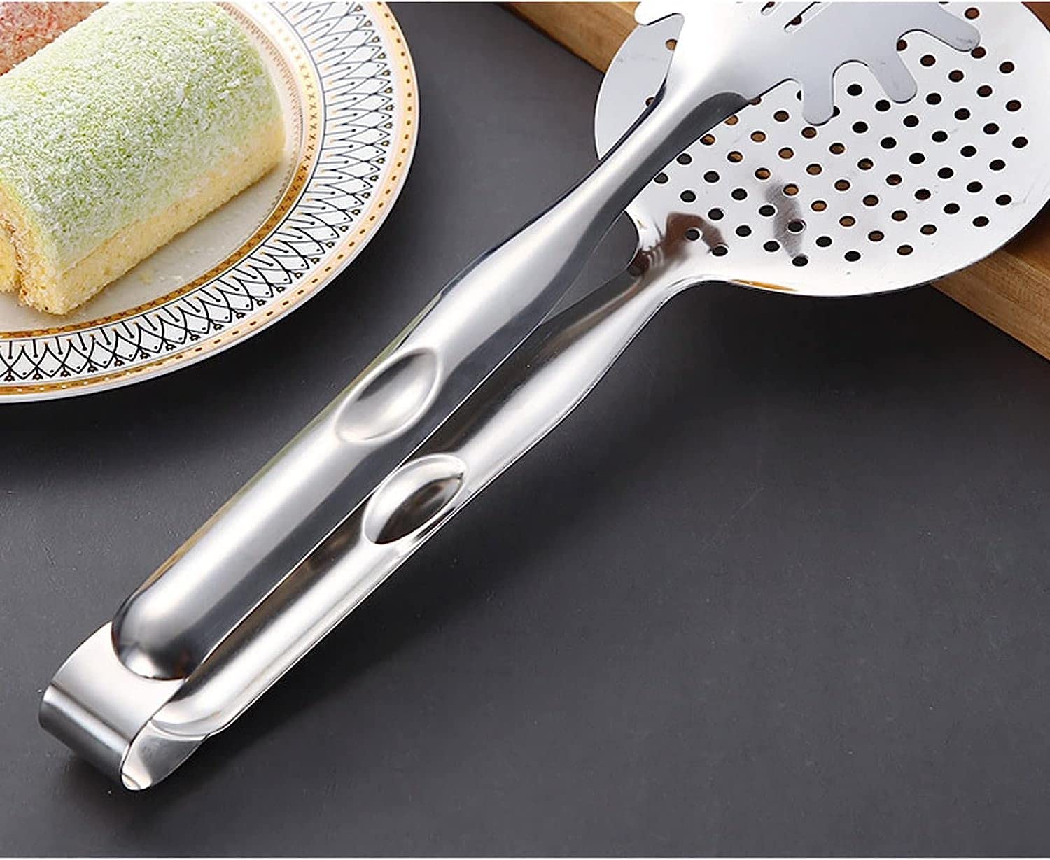 Pince de cuisine, pince de cuisine, pince de cuisine en acier inoxydable, pince multifonctionnelle for aliments, poisson frit, steak, barbecue