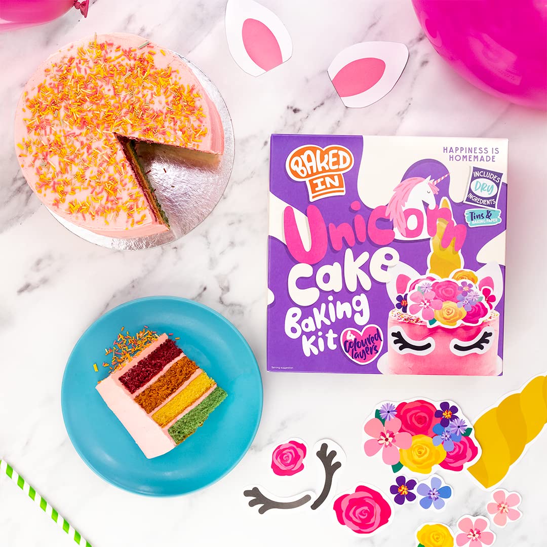 Bakedin Unicorn Rainbow Cake Baking Kit, 975 g