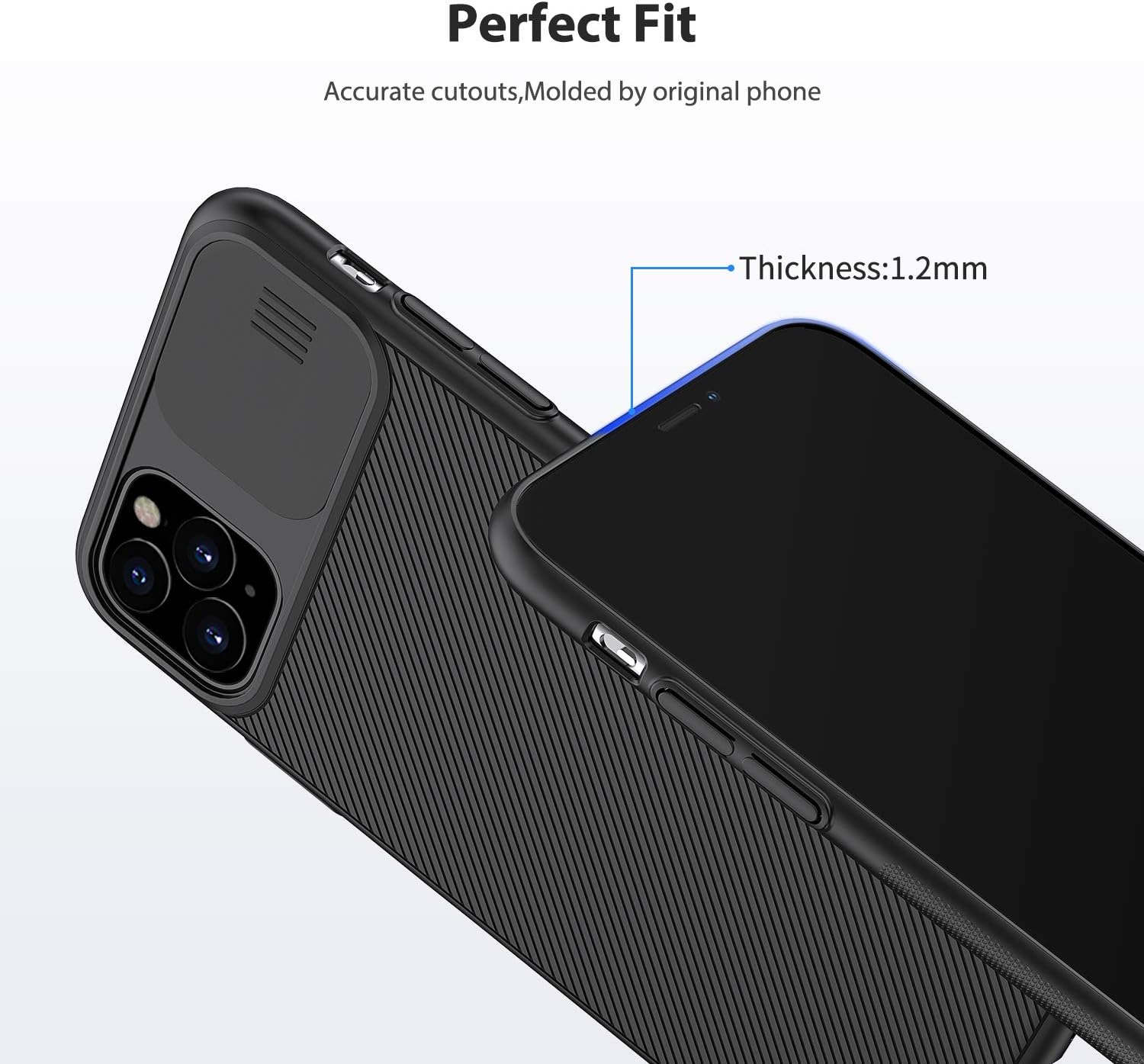 Nillkin iPhone 11 Case with Camera Cover - iPhone 11 Cover Protective with Slide Camera Cover, Upgraded Case for iPhone 11 Pro 6.1 inch(2019),Black