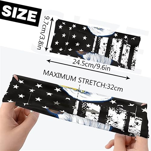 Miniatura 2 de Forchrinse Girasol con Texto Impreso 6 Piezas Diadema Deportiva Sudorosa Diadema Elástica Suave Bandas para el Cabello Unisex Diademas Deportivas