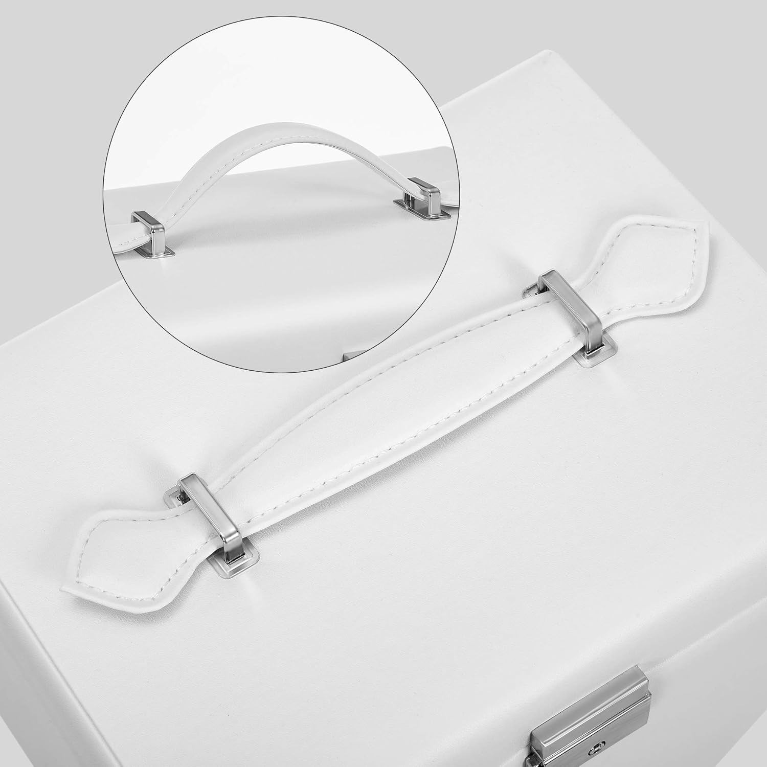 SONGMICS Jewelry Box, Jewelry Organizer 4 Levels, Lockable Jewelry Storage Case with Trays, Velvet Lining, White UJBC159W01 : Clothing, Shoes & Jewelry
