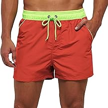 Summer Men's Swim Trunks Quick Dry Beach Surf Shorts with Zipper Pockets and Mesh Lining