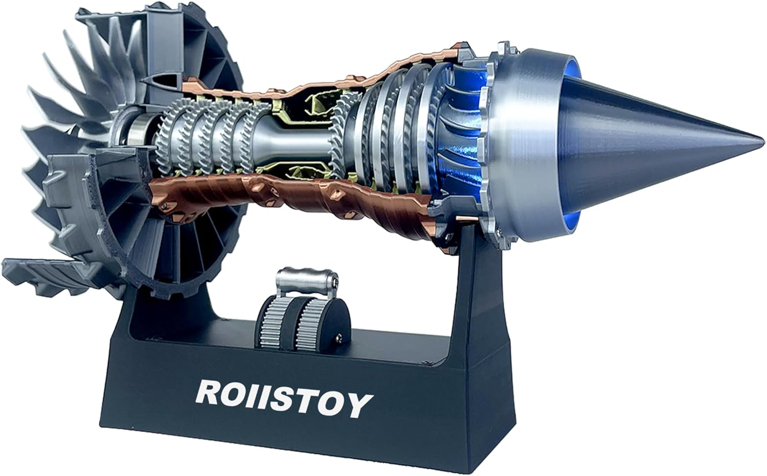 R900 Jet Turbofan Engine Model Simulated Cross Section Aircraft Engine Replica Aviation Mechanical Desktop Display Ornament Educational Hobby Collectible for Collectors