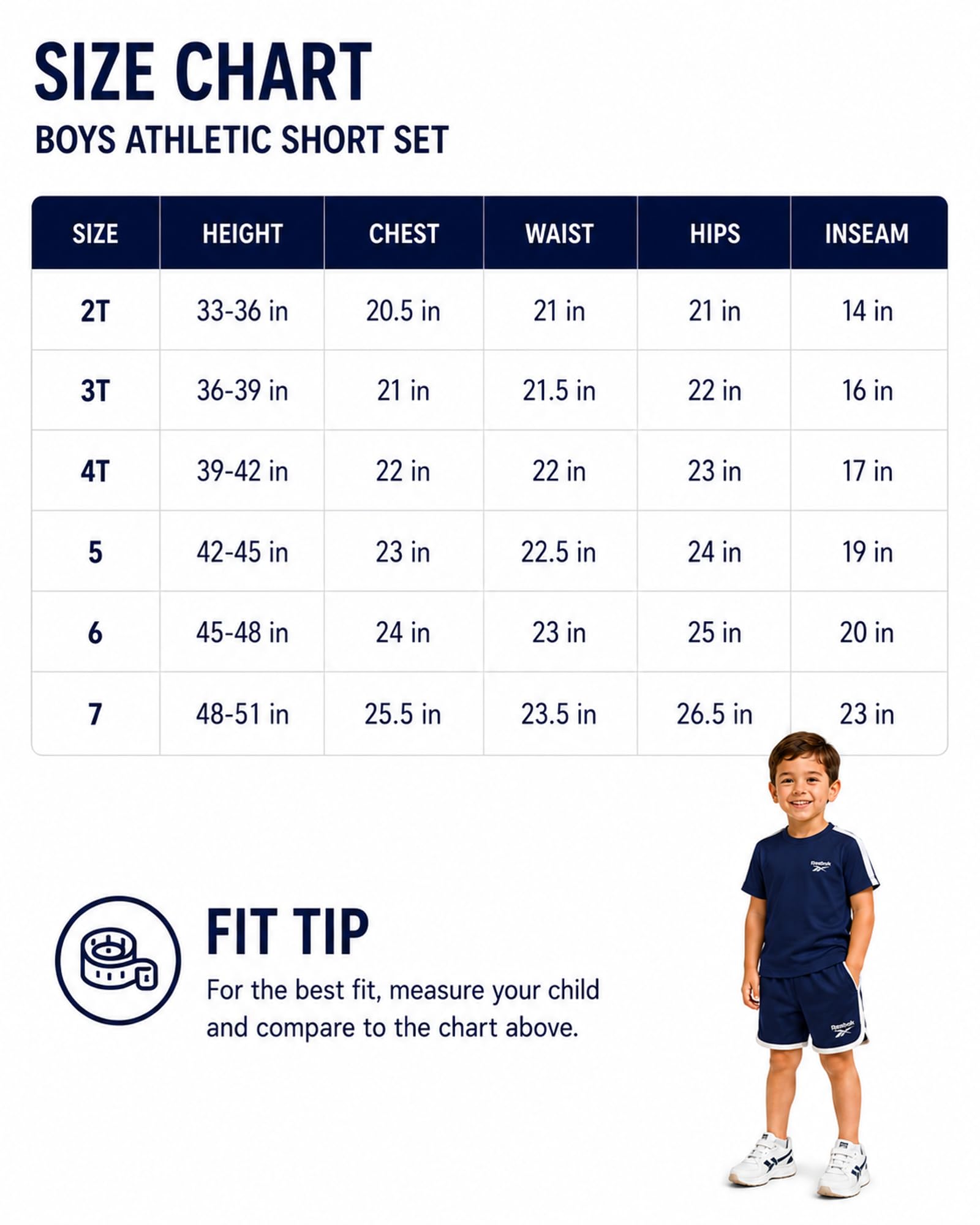 Reebok - Estate 3 pezzi corto set con 2 top e pantaloncini, abbigliamento sportivo per bambini piccoli e bambini