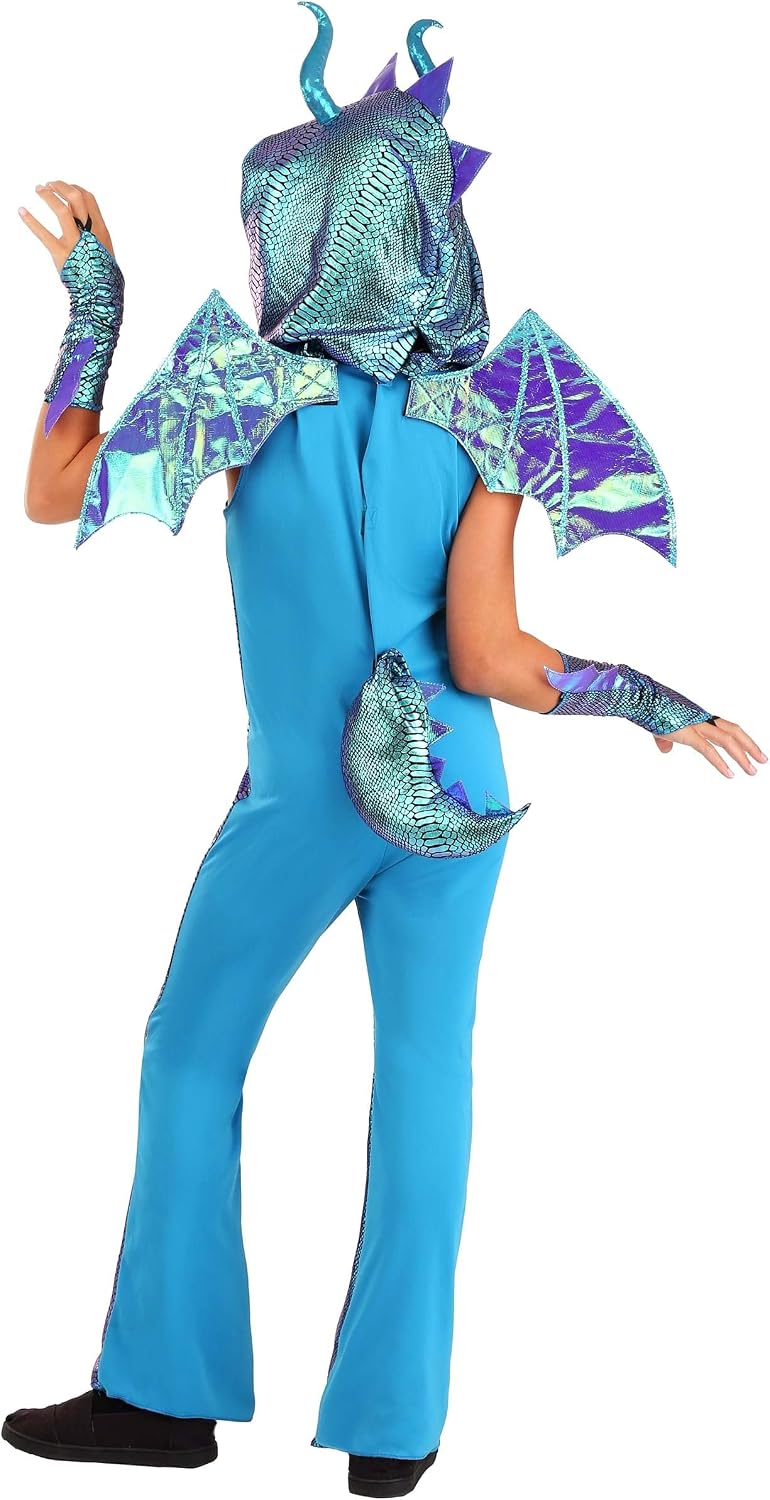 Kids Daydream Dragon Costume - Hooded Jumpsuit with Wings and Tail