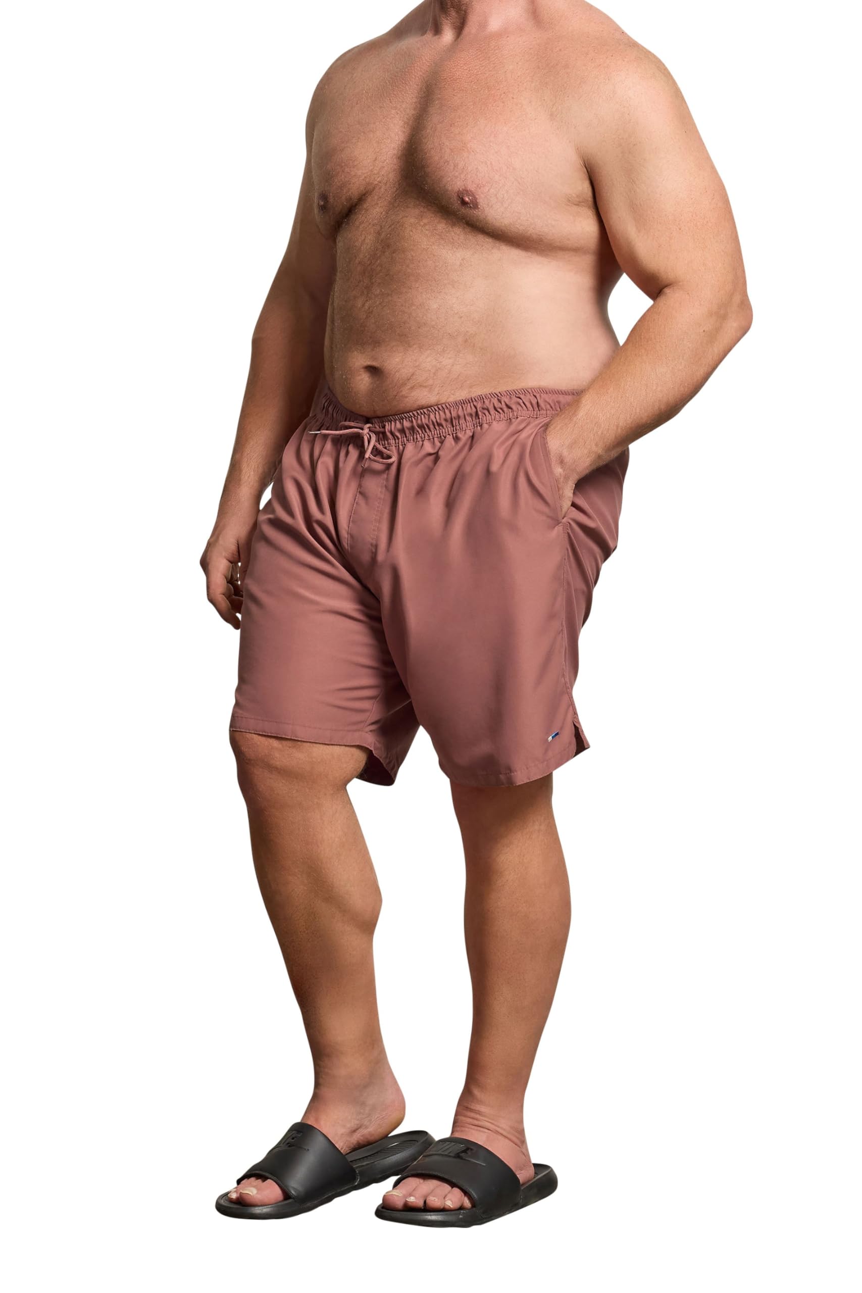 BadRhino Men's Swim Shorts - Elasticated Waistband - Orange - 3XL