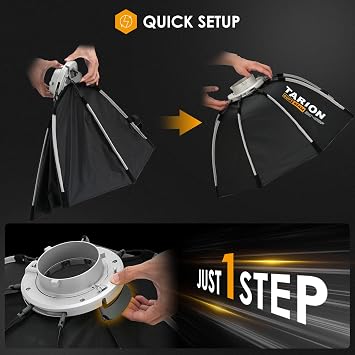 TARION Quick Release Octagonal Softbox - Bowens Mount Softbox with Diffusers/Honeycomb Grid/Carrying Bag for Live Streaming, Photography, Videography (Octagonal 35.4/90cm)