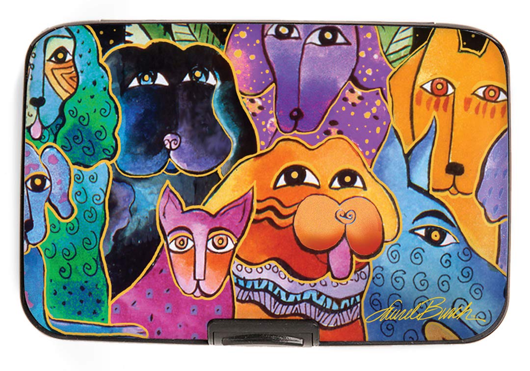 Monarque RFID Secure Armored Wallet, Laurel Burch Collection (Dogs and Doggies)
