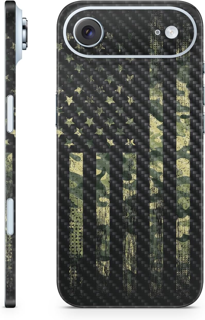 Carbon Fiber Phone Skin Compatible with Apple iPhone Air - American Camo - Premium 3M Vinyl Protective Wrap Decal Cover - Easy to Apply | Crafted in The USA by MightySkins