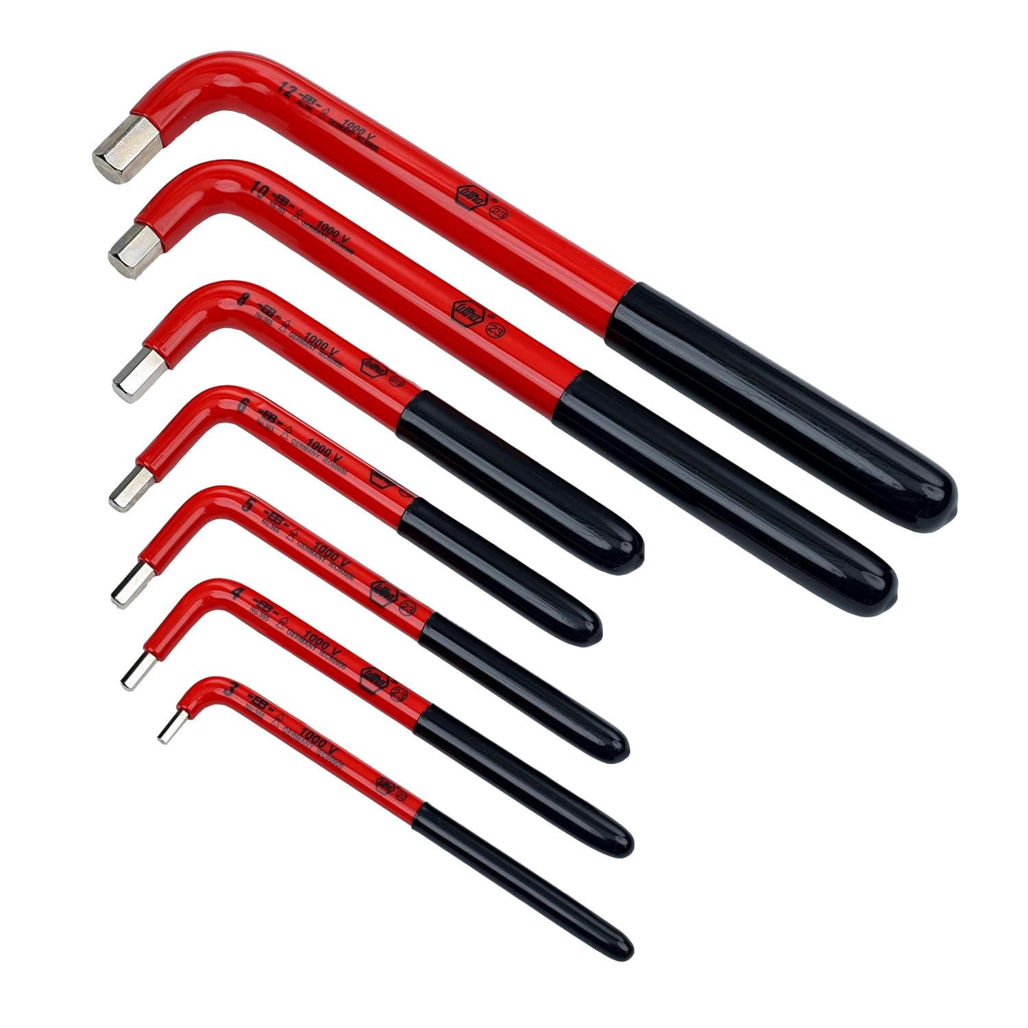 Wiha 13691 7 Piece Insulated Hex L-Key Set - Metric