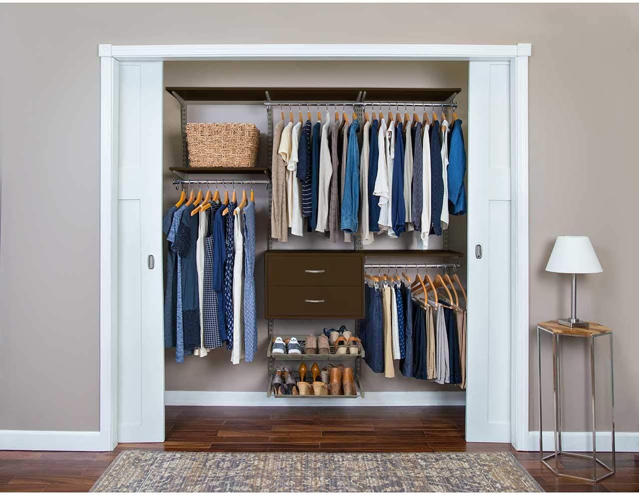 Organized Living freedomRail Adjustable Closet Organizer Kit, 72"- 76",White