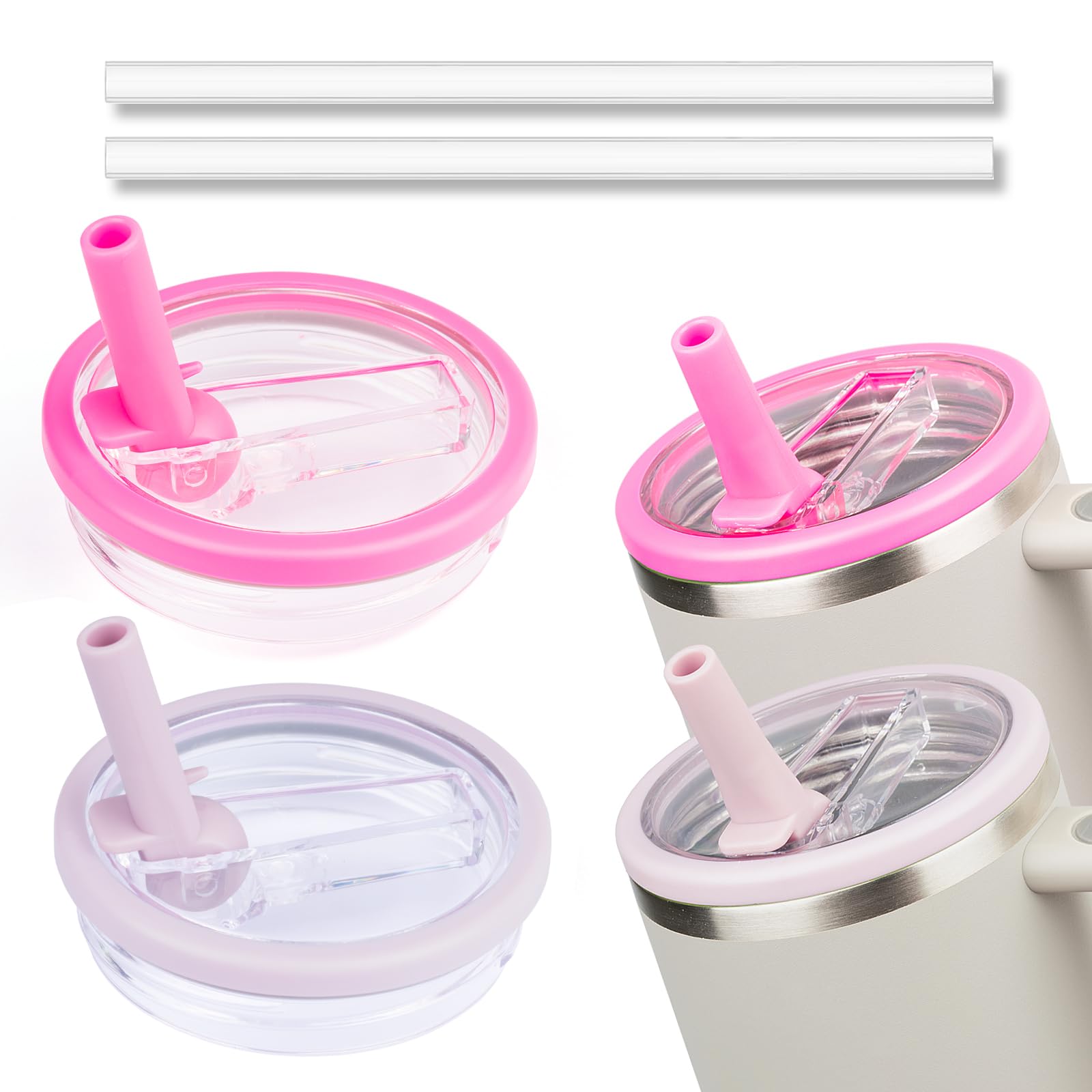 Amazon.com | 40 oz Tumbler Flip Straw Lid Compatible with Stanley Cup 40oz  Tumbler Tumbler Cover Compatible with Stanley Cup Quencher (Hot Pink and  Light Purple, 2 Pack): Tumblers & Water Glasses