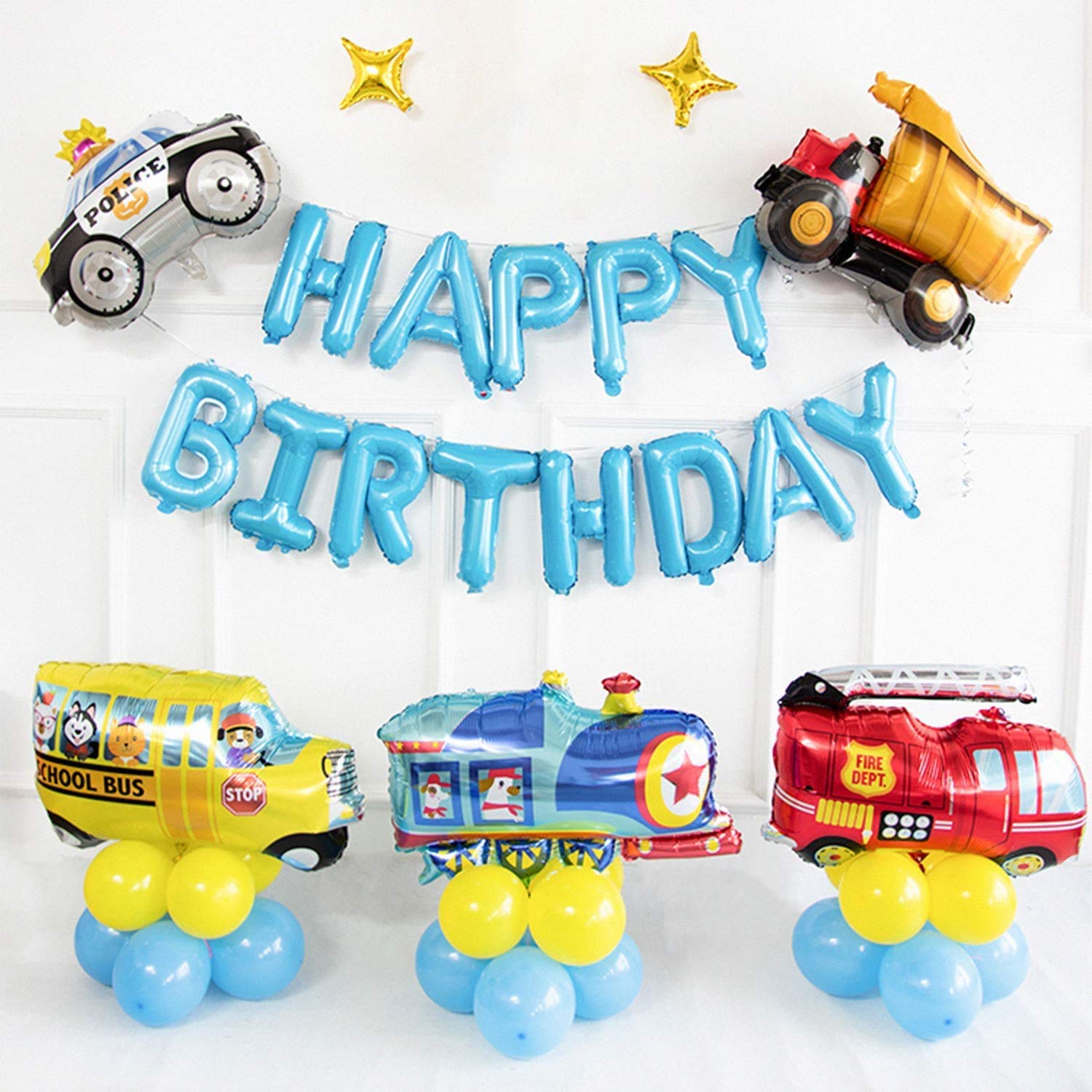 Lot De 9 Grands Ballons En Aluminium Motif Voiture De Course