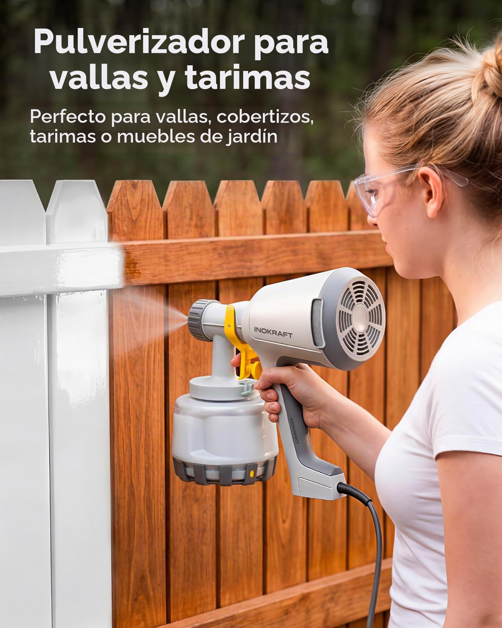 InoKraft Pulverizador de pintura, 1200 ml, HVLP incluye 3 boquillas, 3 patrones y kit de limpieza completo para pintura de casa, muebles, armarios, compatible con manchas, selladores y pinturas de