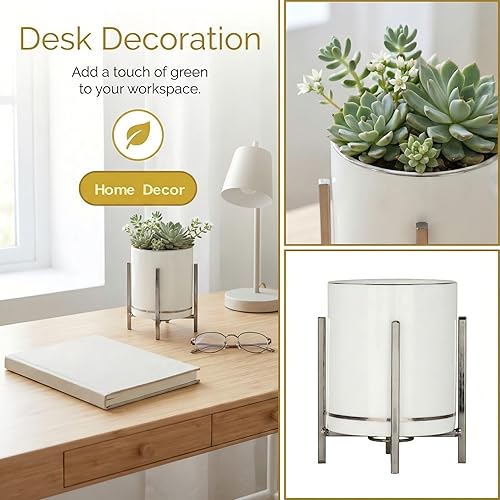 Miniatura 7 de Soporte para utensilios de cocina, 2 piezas de cerámica con soporte de metal dorado, soporte de utensilios de cocina elegante y moderno para