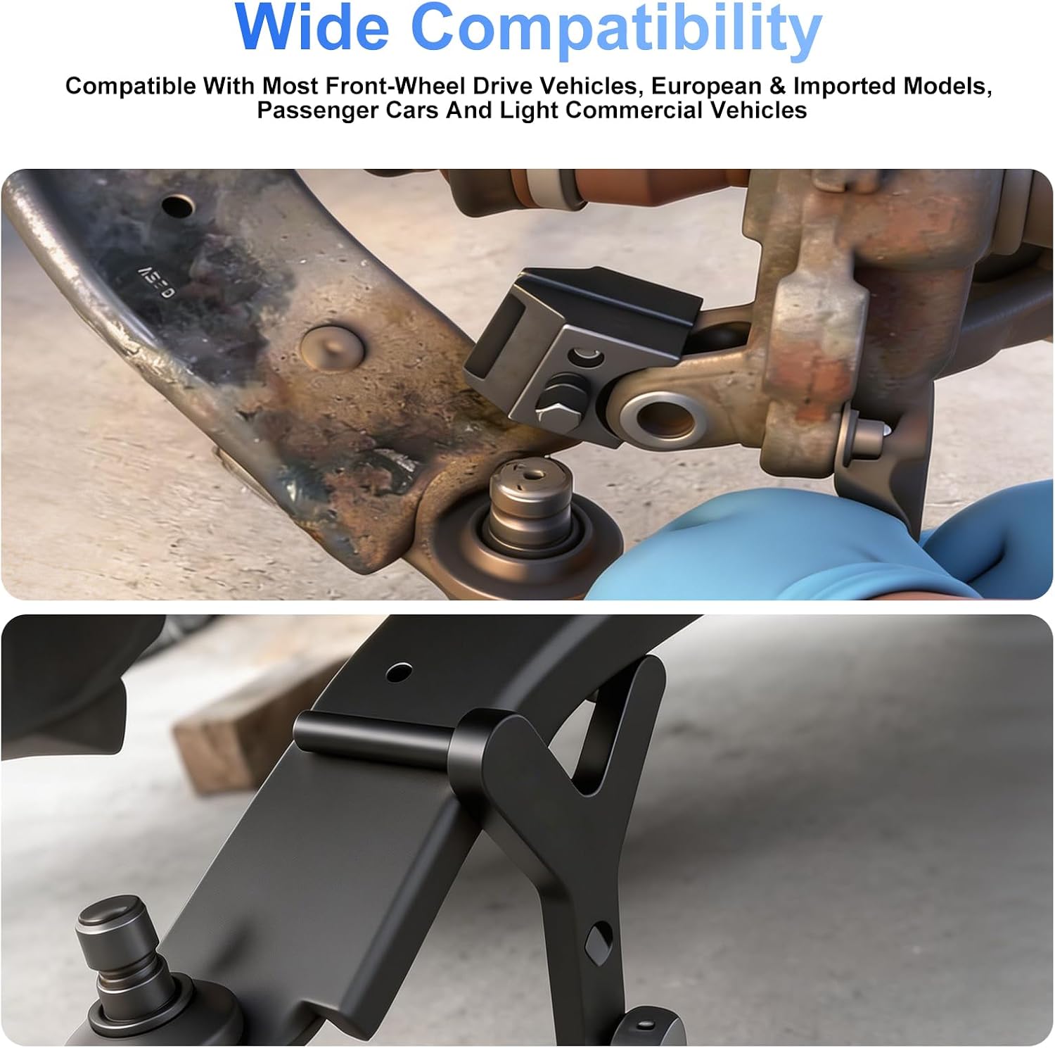 2PCS Strut Spreader Tool & Lower Control Arm Prying Tool, Suspension Tool Kit for FWD, Import & Domestic Vehicles, Heavy Duty Steel for Shock & Suspension Removal
