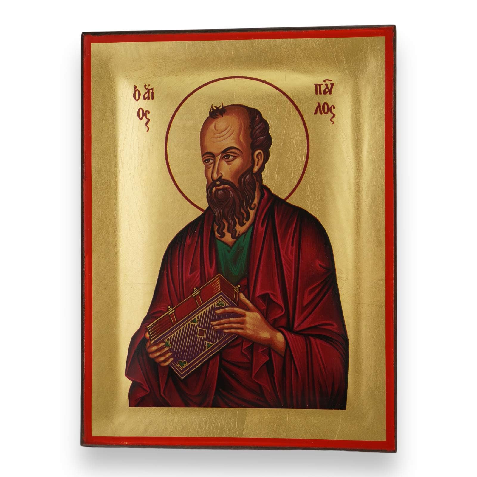BlessedMart St Paul the Apostle Icon - Premium Quality Greek Orthodox Byzantine Icon, Handmade on Natural Solid Wood, Gift Ready - Ships in a Box