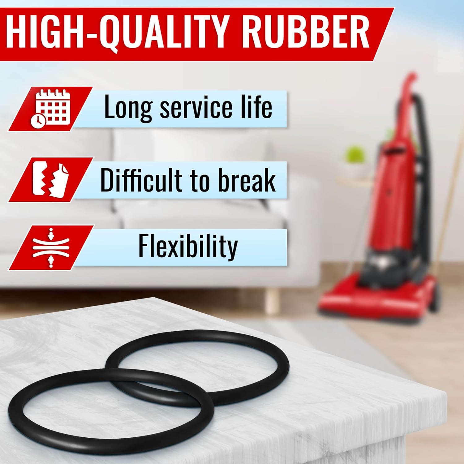 6Pcs Sanitaire Vacuum Belts - Sanitaire Vacuum Parts - Durable, Flexible, Easy Installation, Long Service Life - Compatible with SC679K, SC684, SC688, SC689, SC886, SC887, SC888, SC9050D, 1934, 1950
