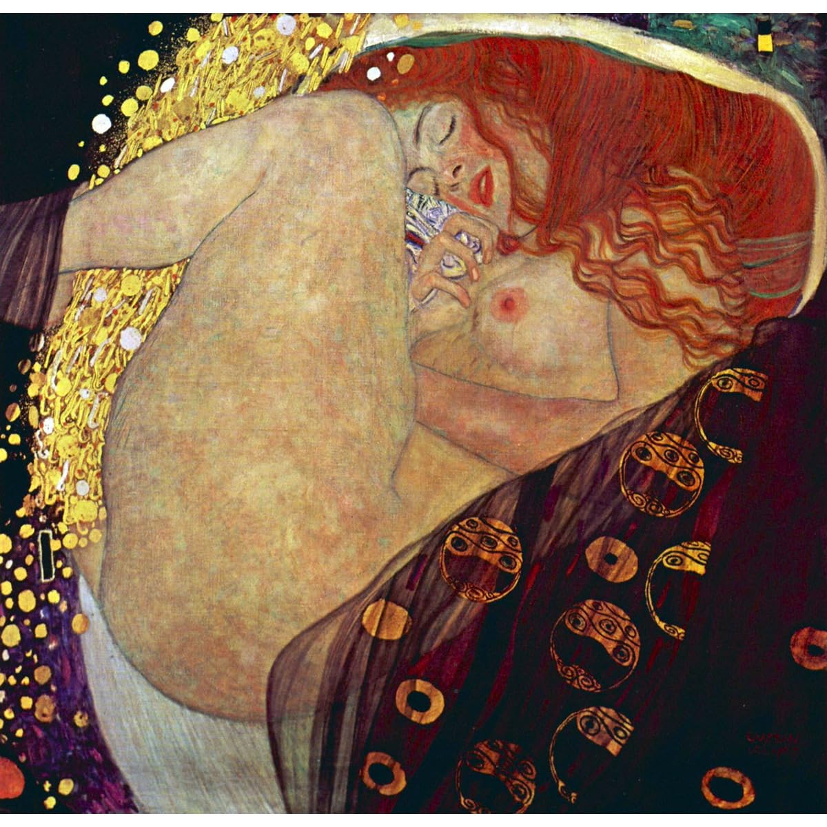 Danae par Klimt impression sur toile décorative roulée grand format 101,6x127 cm - 2