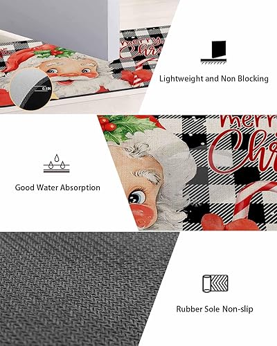 Miniatura 3 de Tapete de baño de Papá Noel para bañera, antideslizante, de secado rápido y absorbente, tierra de diatomeas, fregadero, dormitorio, cocina, lavable,