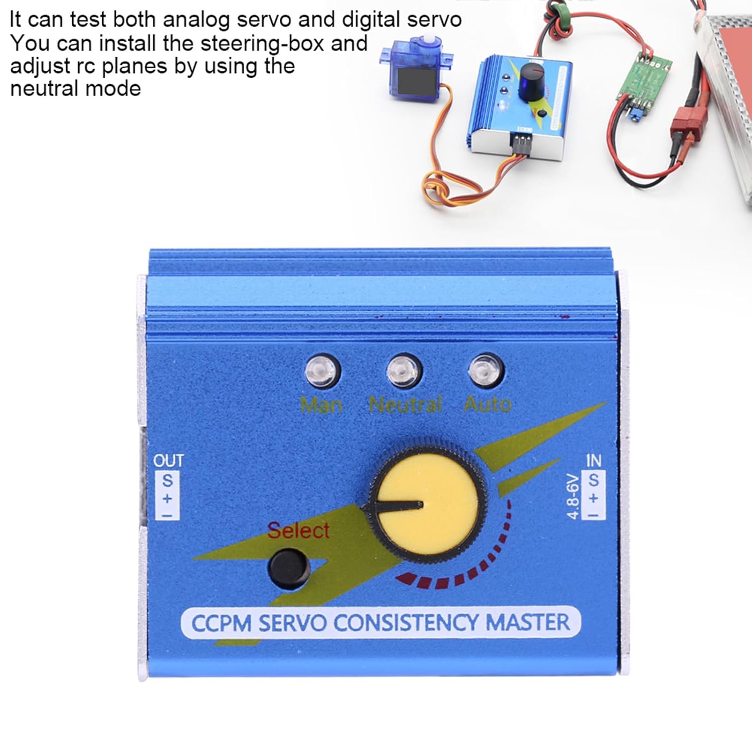 Dilwe RC Motor Servo Tester, CCPM Servo Consistency Master, ESC Checker for RC Plane, Car, Boat, Model Part Accessory