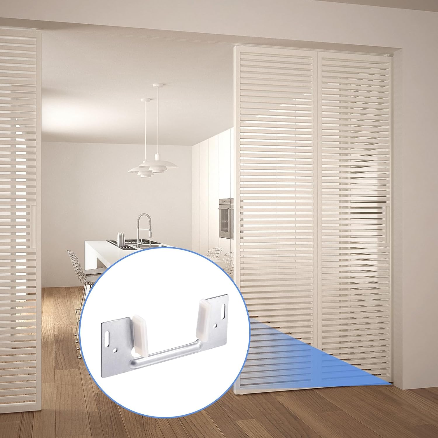 6+10 Pack Pocket Door Guide Hidden Bottom Sliding Door Guide Fit for 1-3/8" & 1-1/8" Thickness Jamb Mounted with Screws for Sliding Cabinet Closet Doors Repair