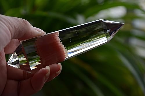 Miniatura 7 de Real tibetano Himalaya alta altitud transparente 36 lados cristal punto cuarzo Vogel varita 4.88 pulgadas espiritual Reiki yuebang ERDBGRZA